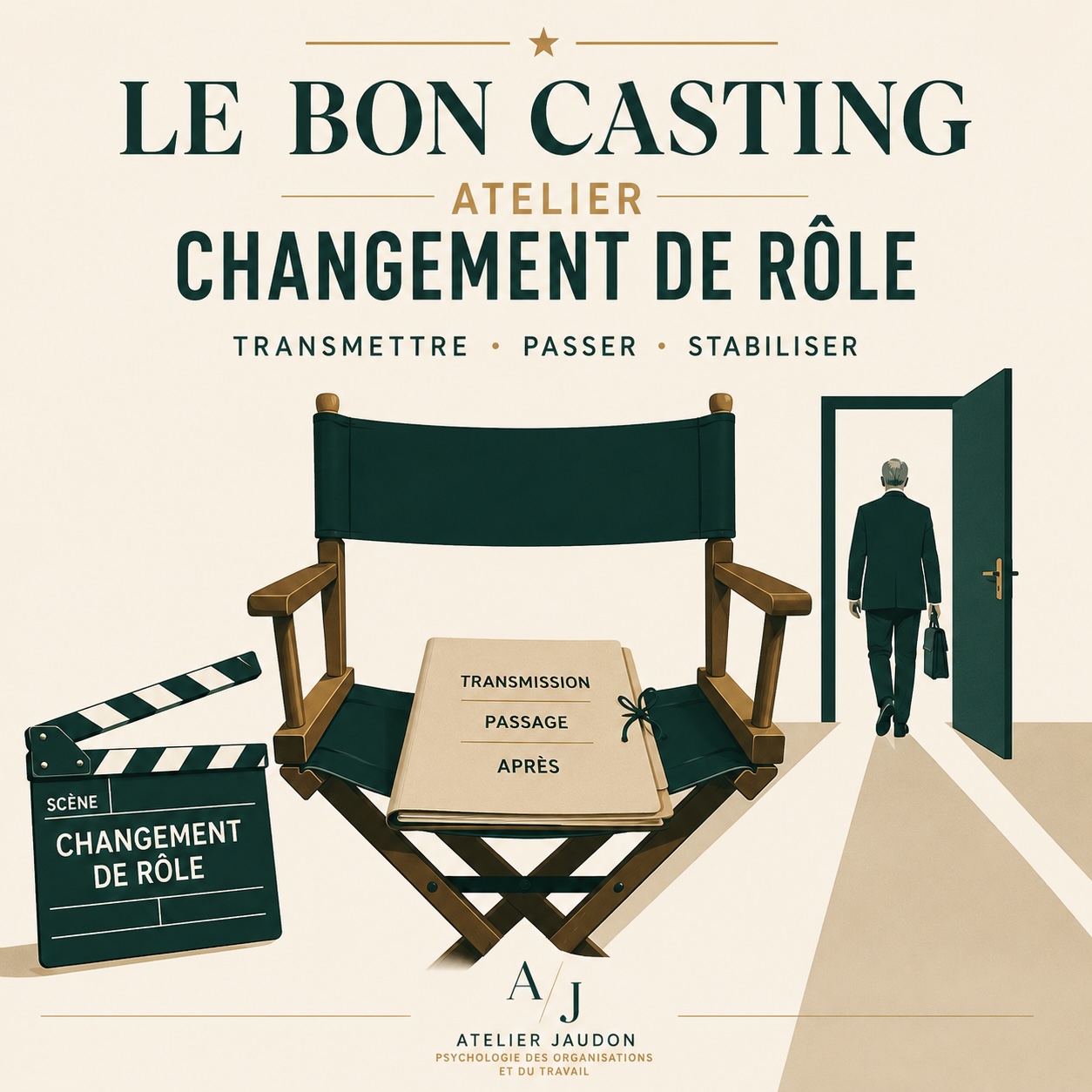 Le Bon Casting · Atelier Changement de rôle · Atelier Jaudon Le Bon Casting Atelier Changement de rôle, atelier cinéma et psychologie orientée solution pour accompagner la transmission et le changement de rôle en organisation.